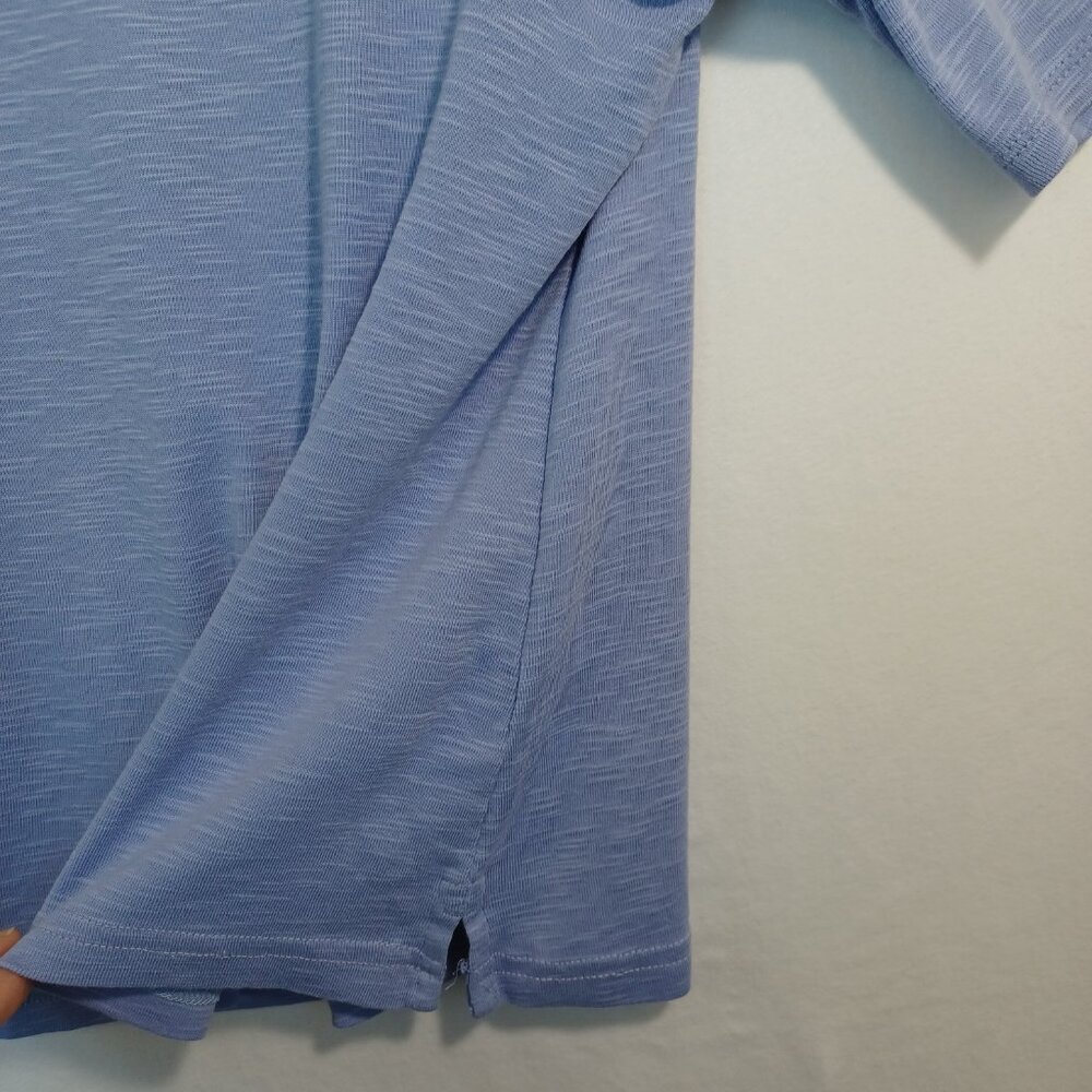 J Jill Tee Shirt Pima Scoop Neck Elbow Sleeve Blue Womens Small - Picture 5 of 11